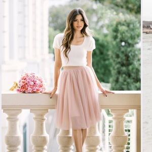 Elegant Pink Tulle Skirt